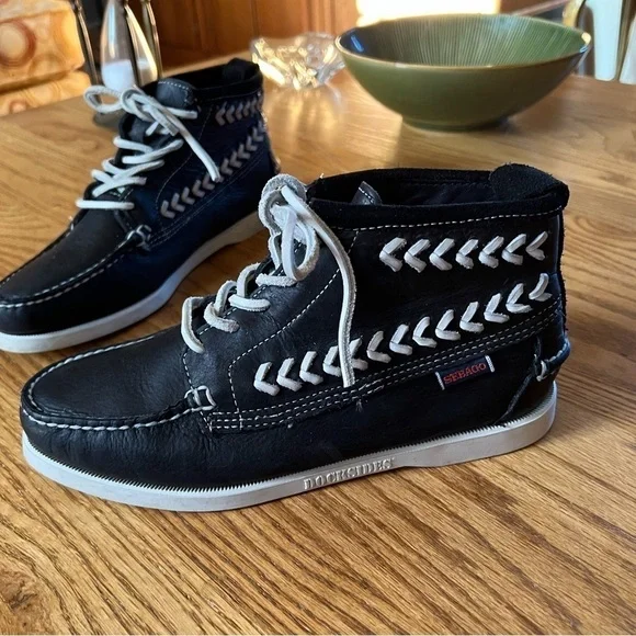 Sebago Womens Shoes 7.5 Apache DockSide Leather Ankle Boot Shoe, Blue - Picture 11 of 11